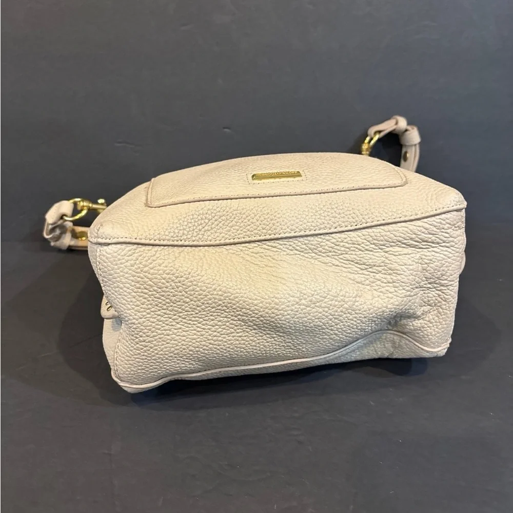 Rebecca Minkoff Darren Leather Shoulder Bag Pebbled Leather Cream Gold Hardware - Picture 7 of 13